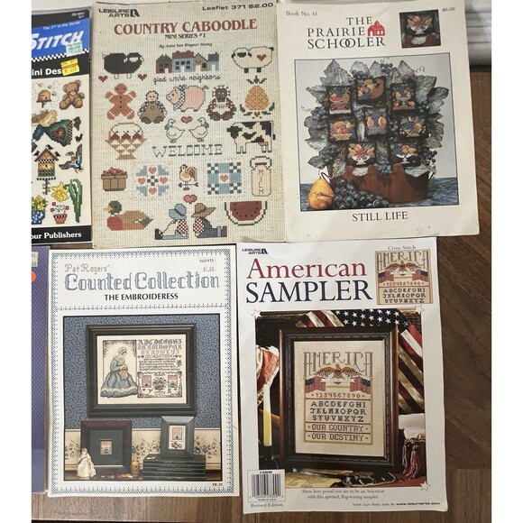 17~ Country Primitive Cross-Stitch Leaflets & Foldouts 1975~2003 ABC’s Nautical - Picture 10 of 10